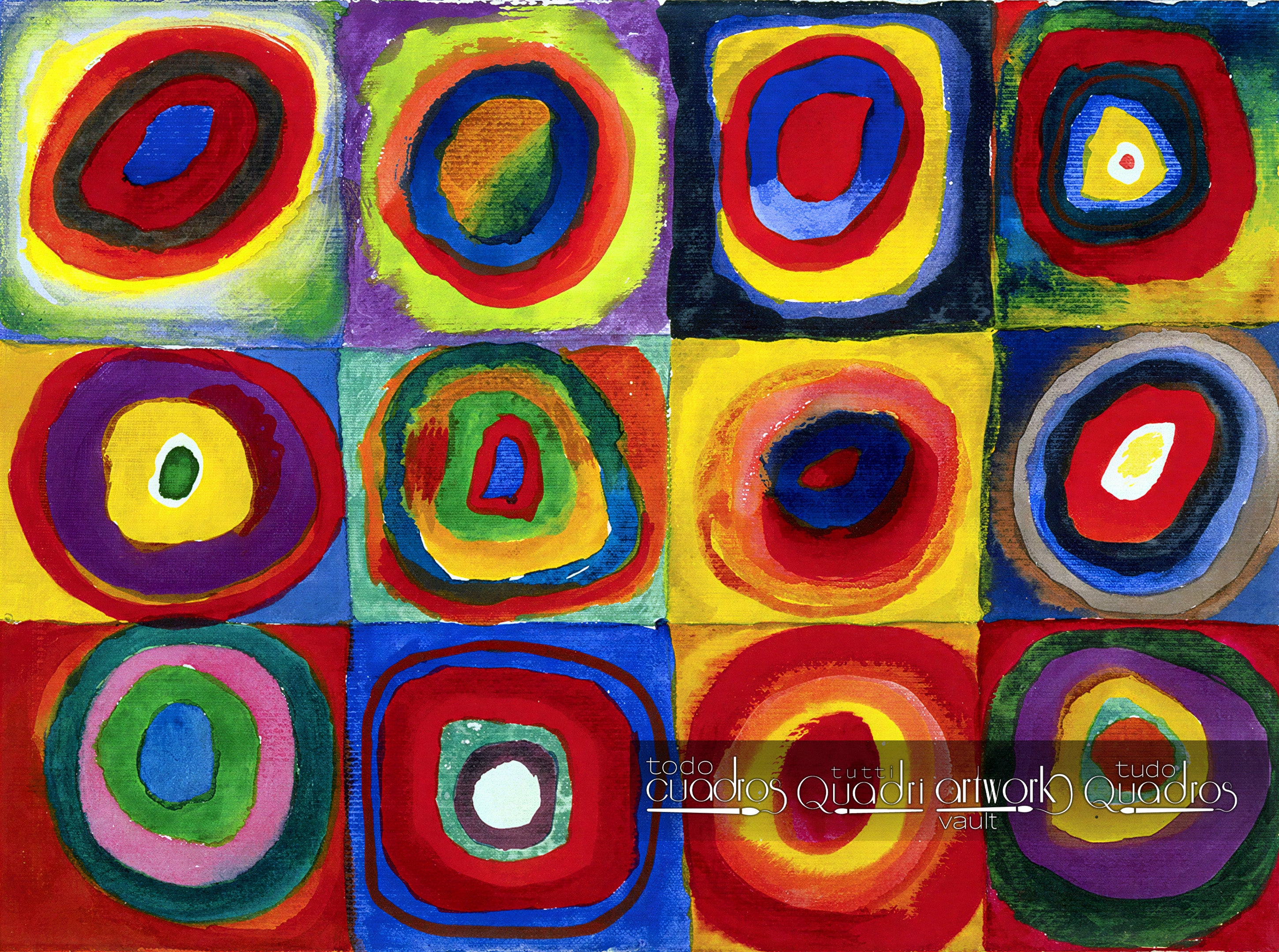 Estudio de color con cuadrados, Kandinsky