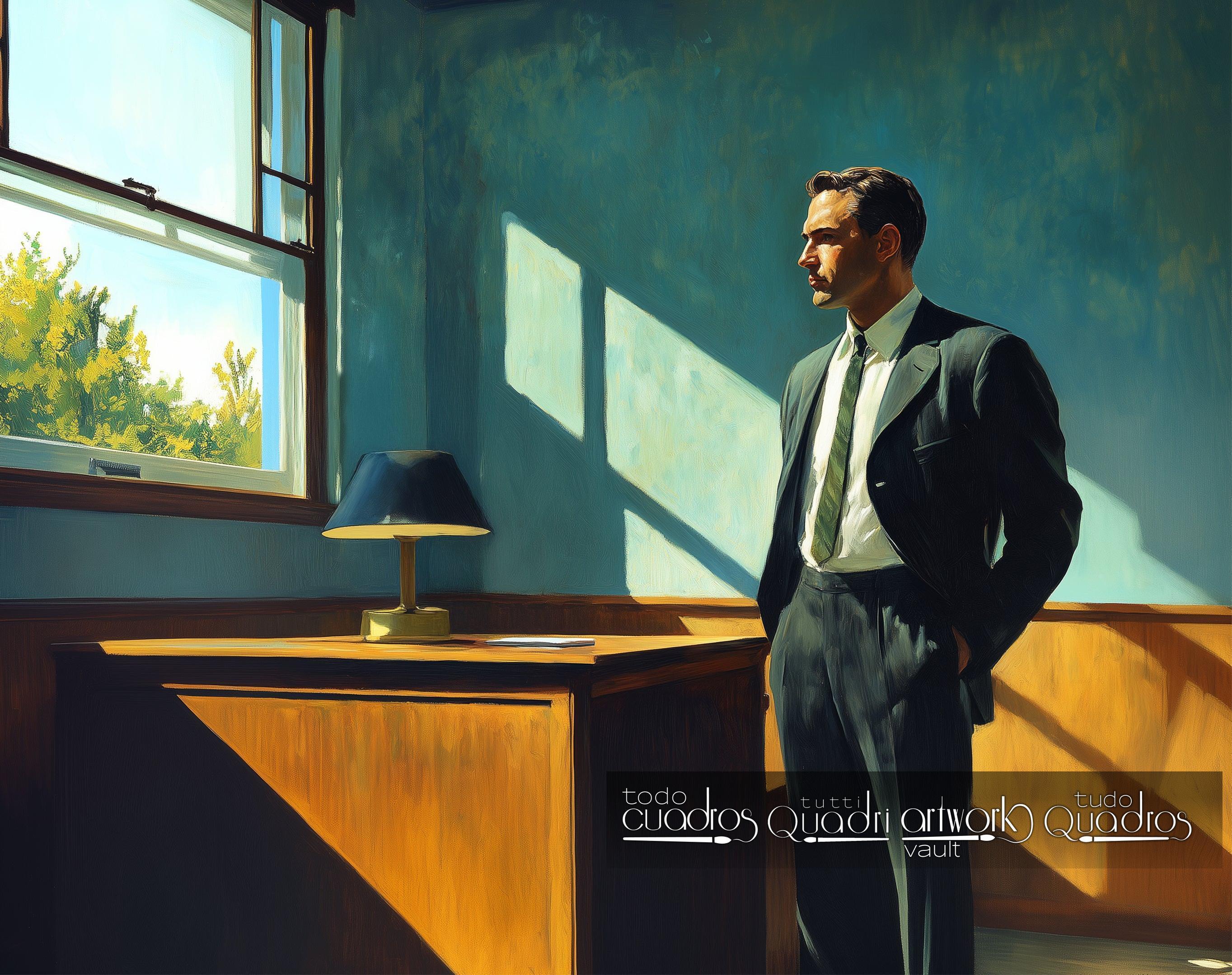 Tarde de Trabajo, estilo Hopper