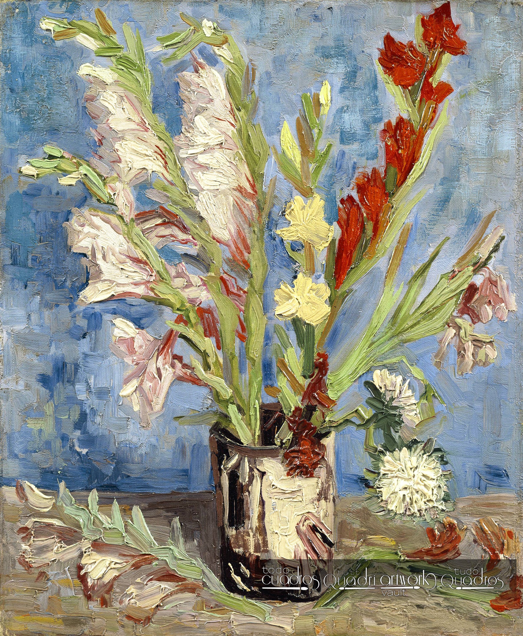 Jarrón de gladiolos y aster, Van Gogh