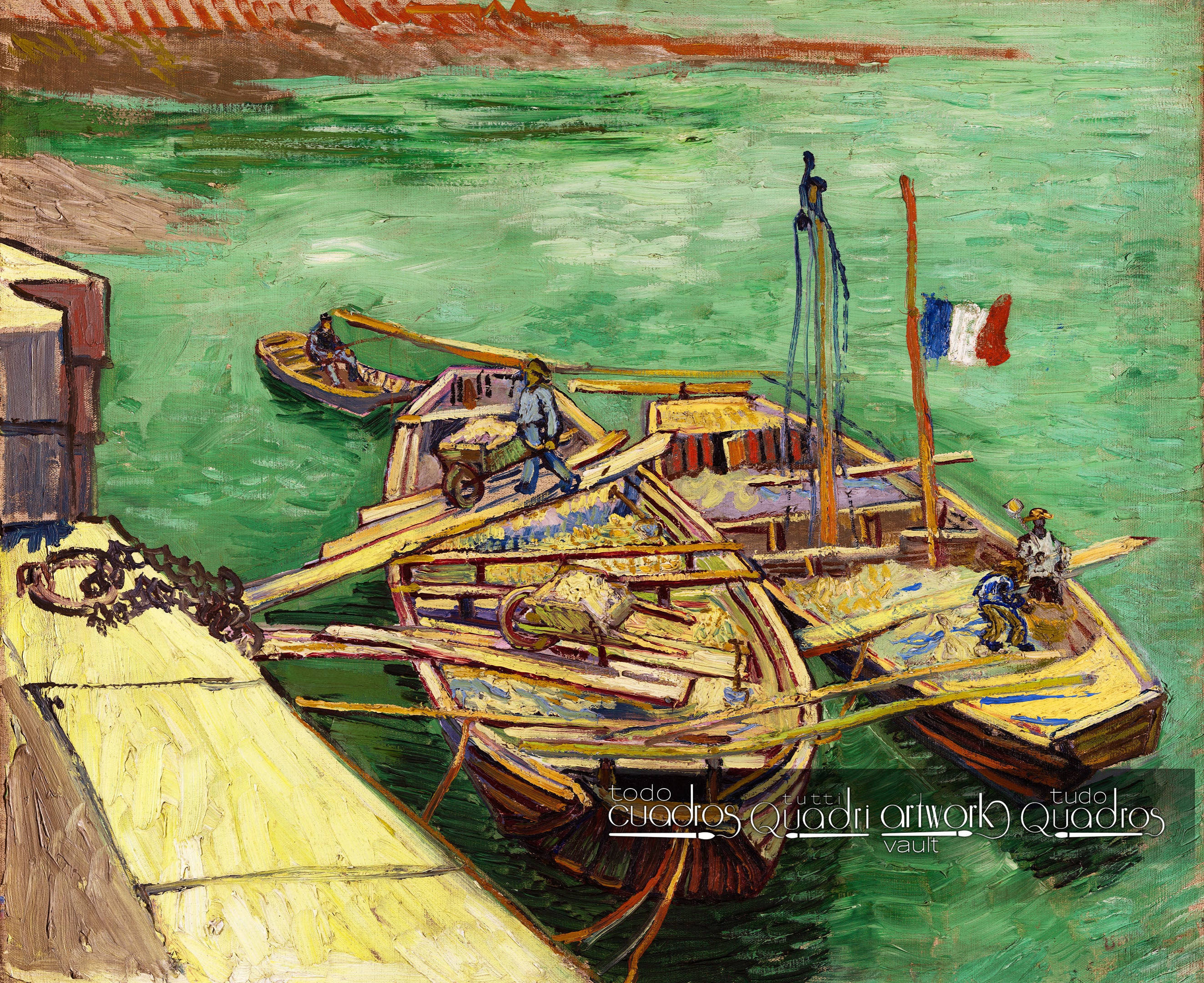 Muelle con hombres descargando, Van Gogh
