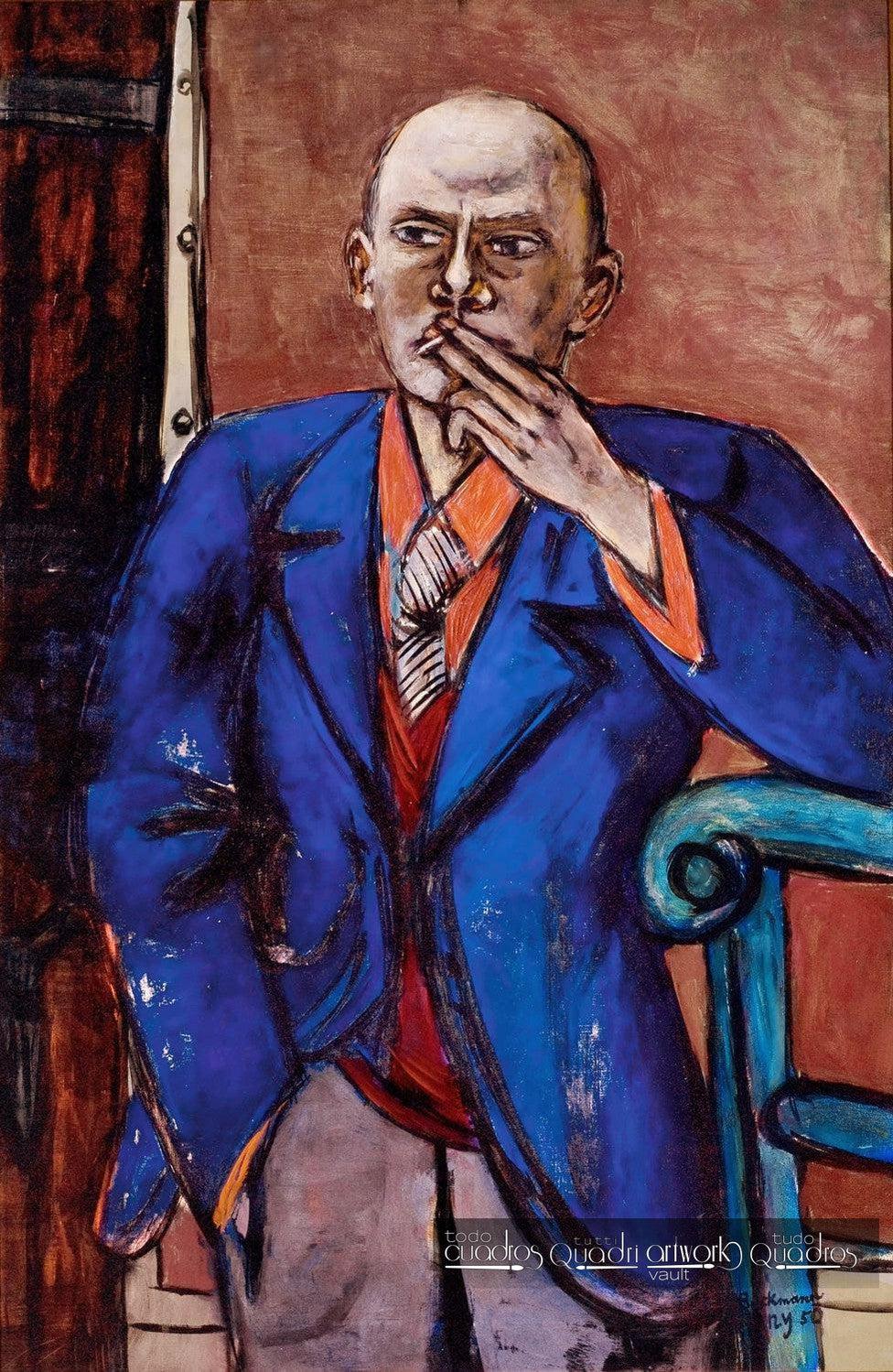 Autorretrato con chaqueta azul, Max Beckmann
