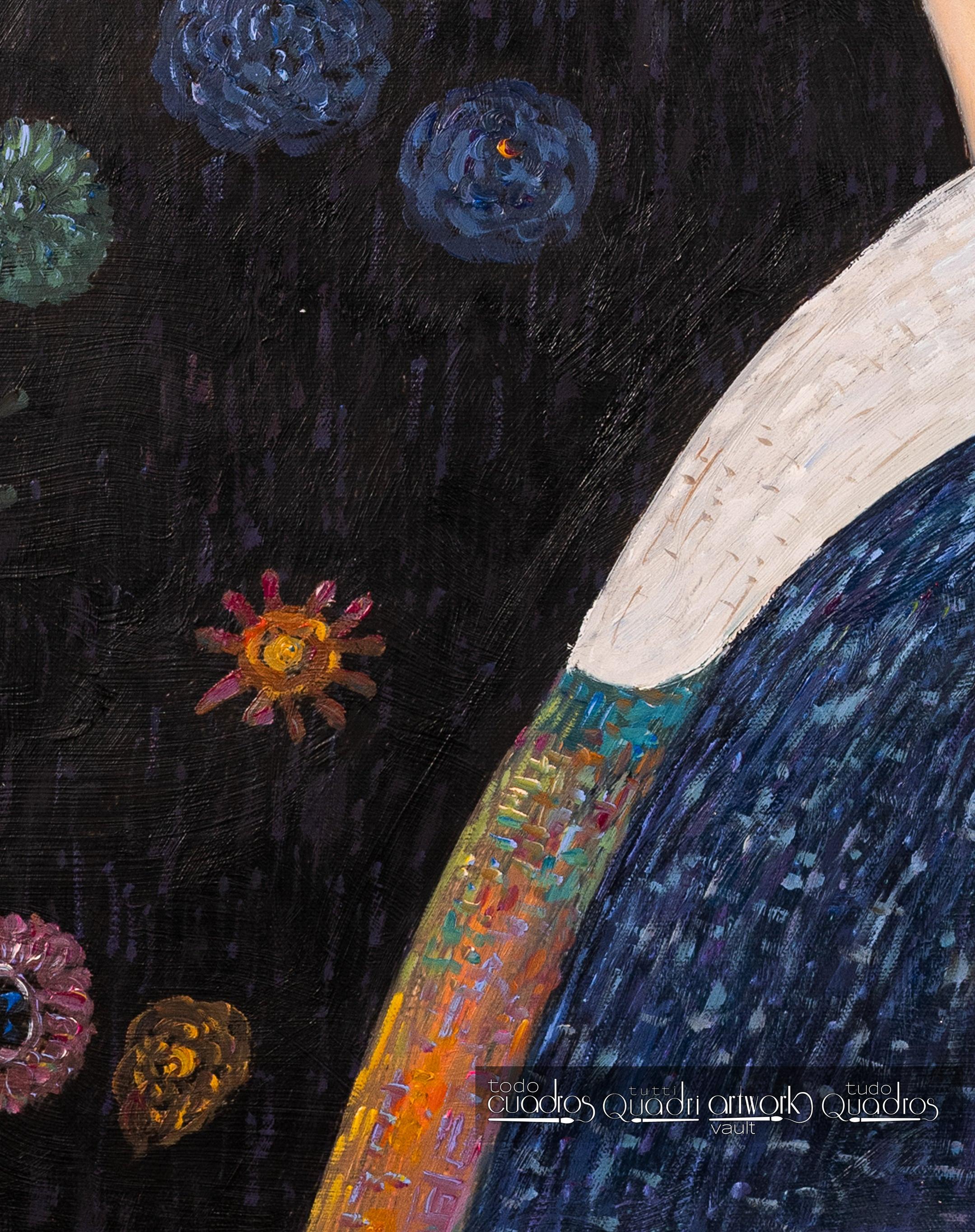 Transformación klimtiana de la joven de la perla, estilo Klimt
