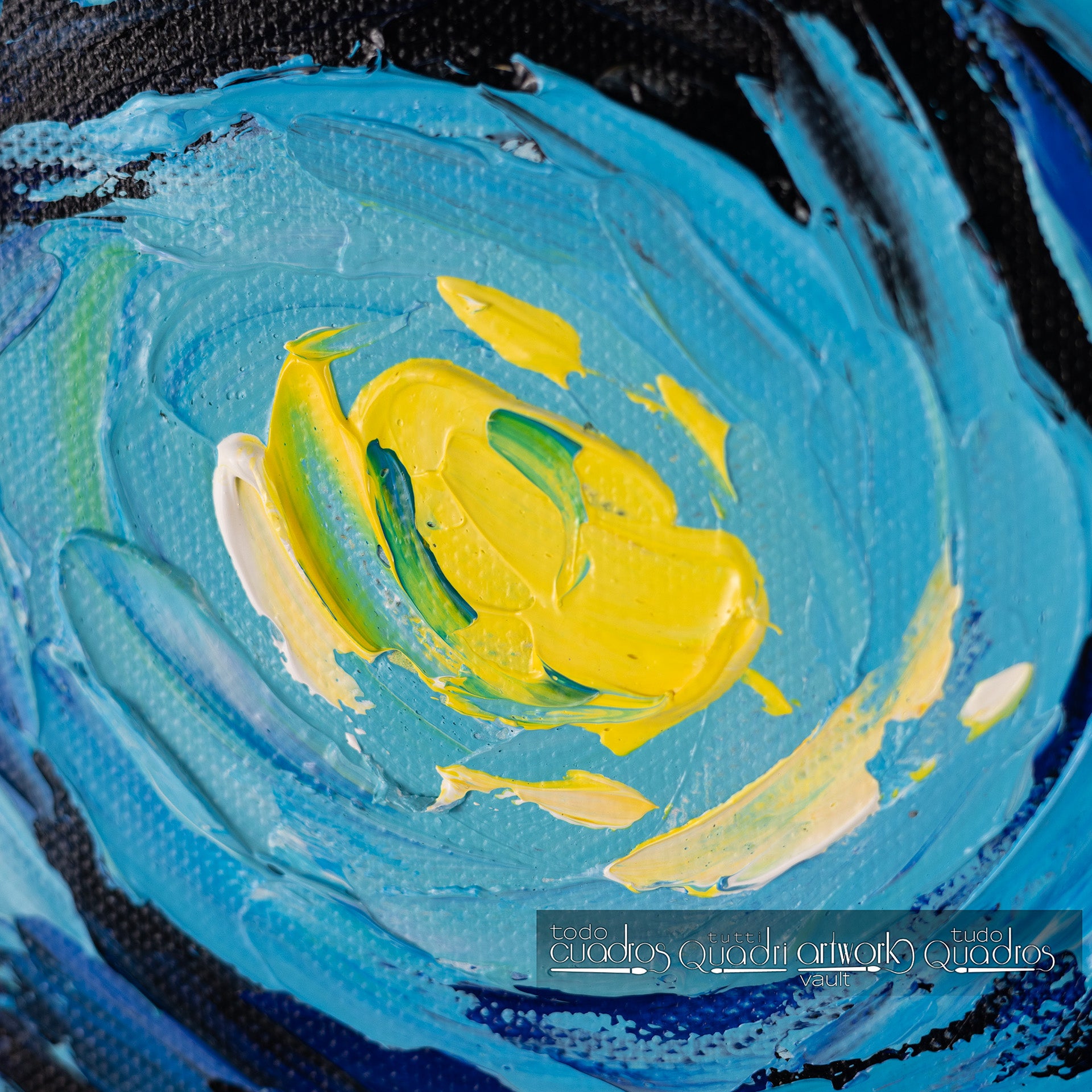 Snoopy en la noche estrellada, óleo