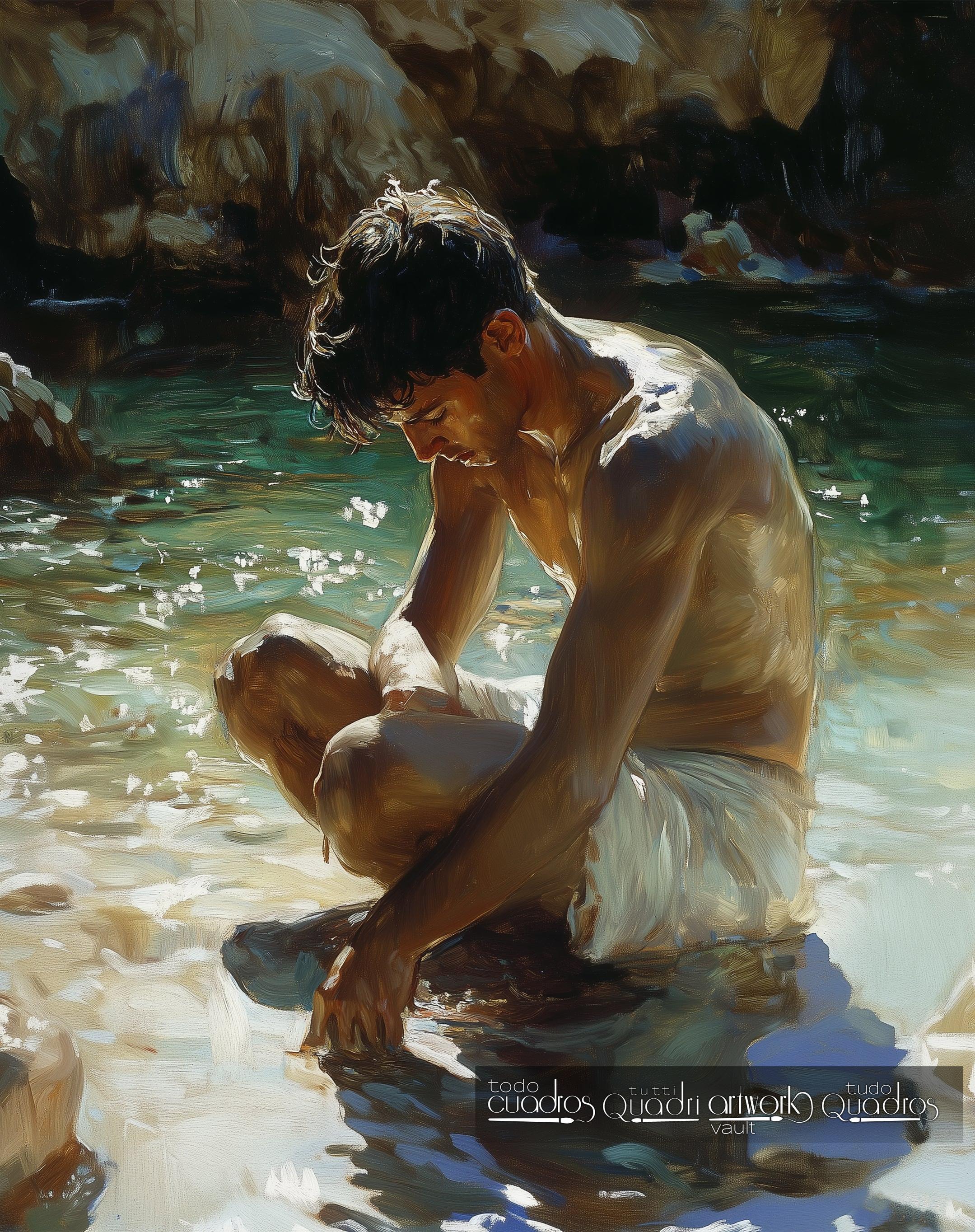 Bajo el sol de la cala, estilo Sorolla