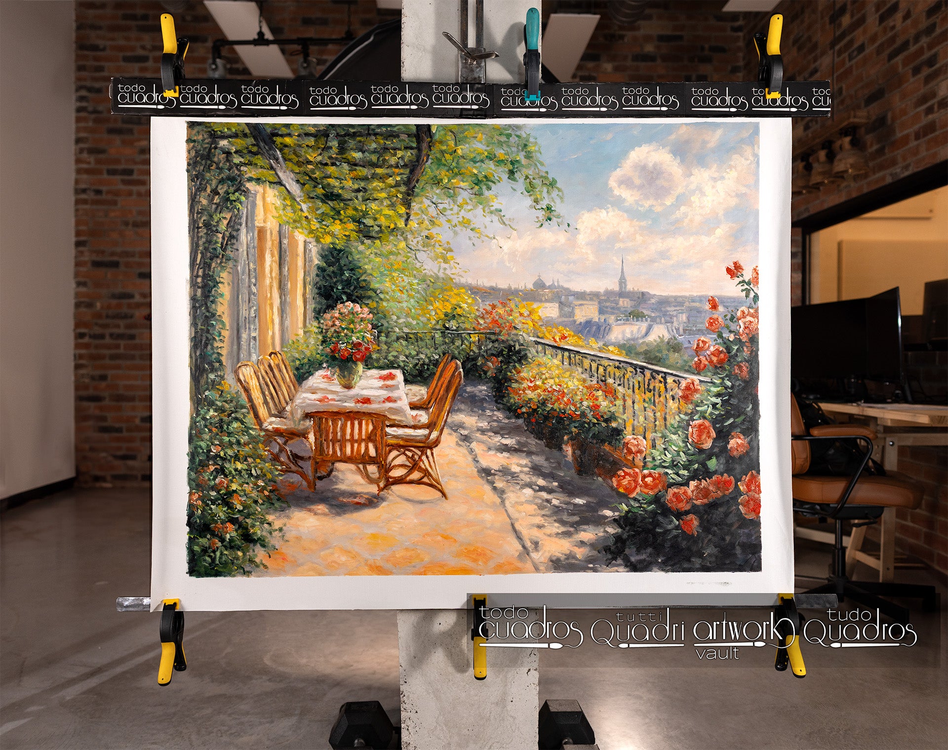 Desayuno entre flores, estilo monet