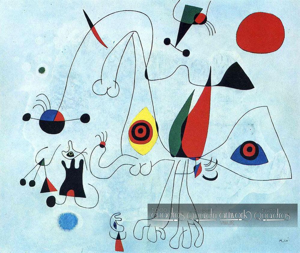 Mujer y pájaros al amanecer, Miró