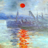 Sol reflejado en el mar, pintado al óleo.