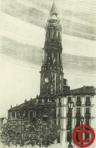 Dibujo artístico de monumento San Salvador.