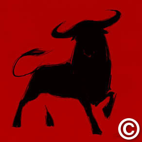 Ilustración típica de toro en España.