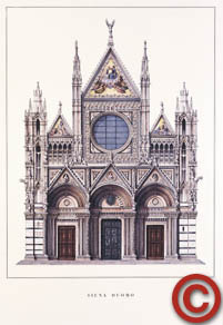 Construcción italiana religiosa en Siena.