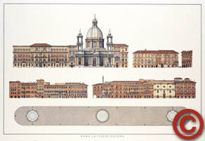 Estructura famosas en Roma, plaza Navona.