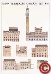Construcción pública estilo italiano en Siena.