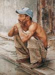 Retrato de cubano en la calle.
